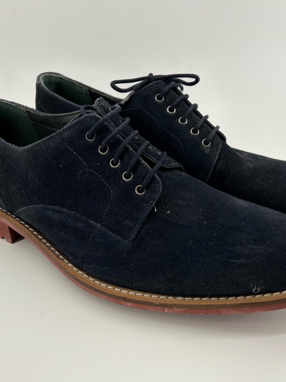 Ted Baker Navy Suede Derby Shoes